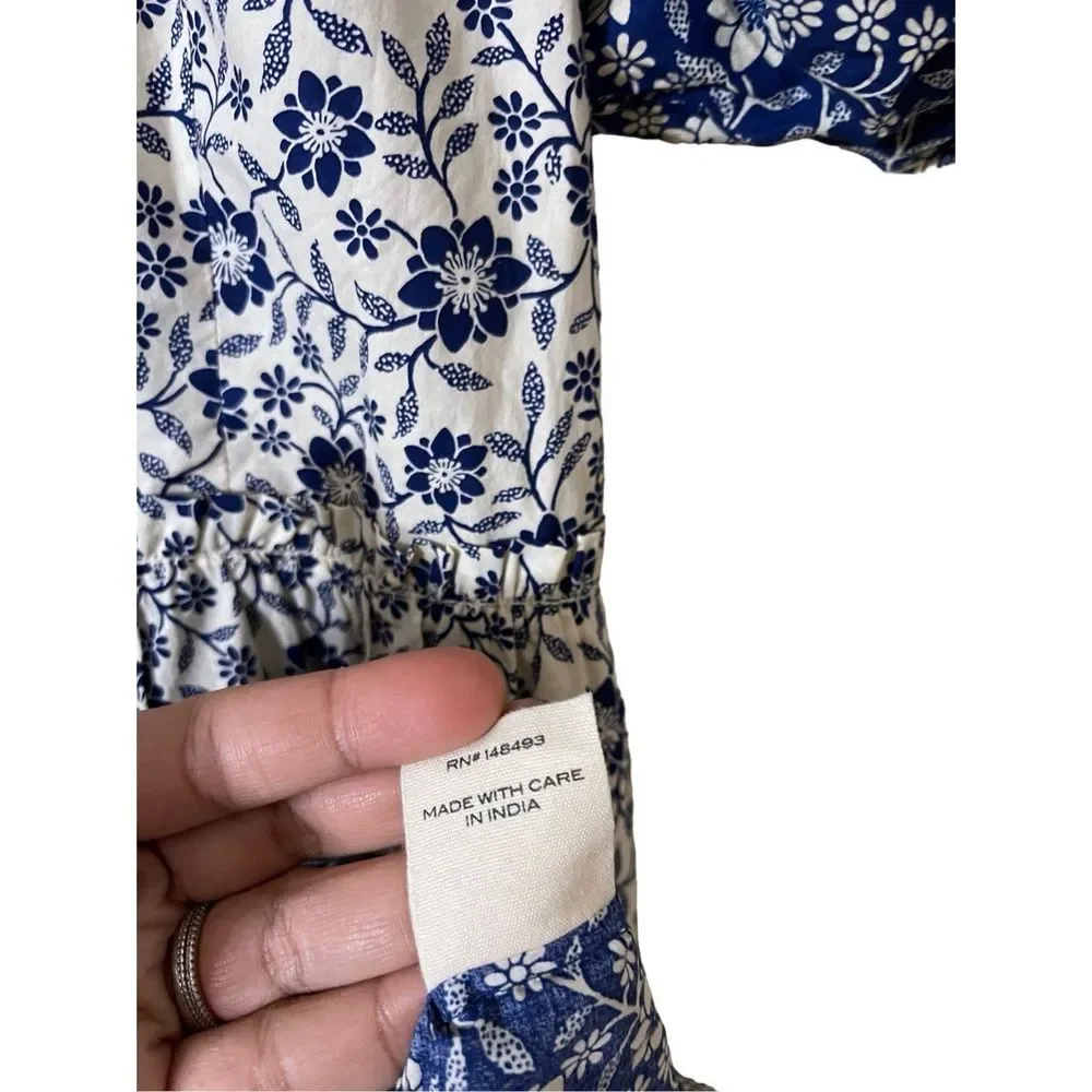 Doen Blue and White Floral Midi Dress - Picture 13 of 16